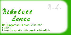 nikolett lencs business card